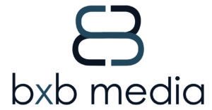 BxB Media gray stacked logo outline